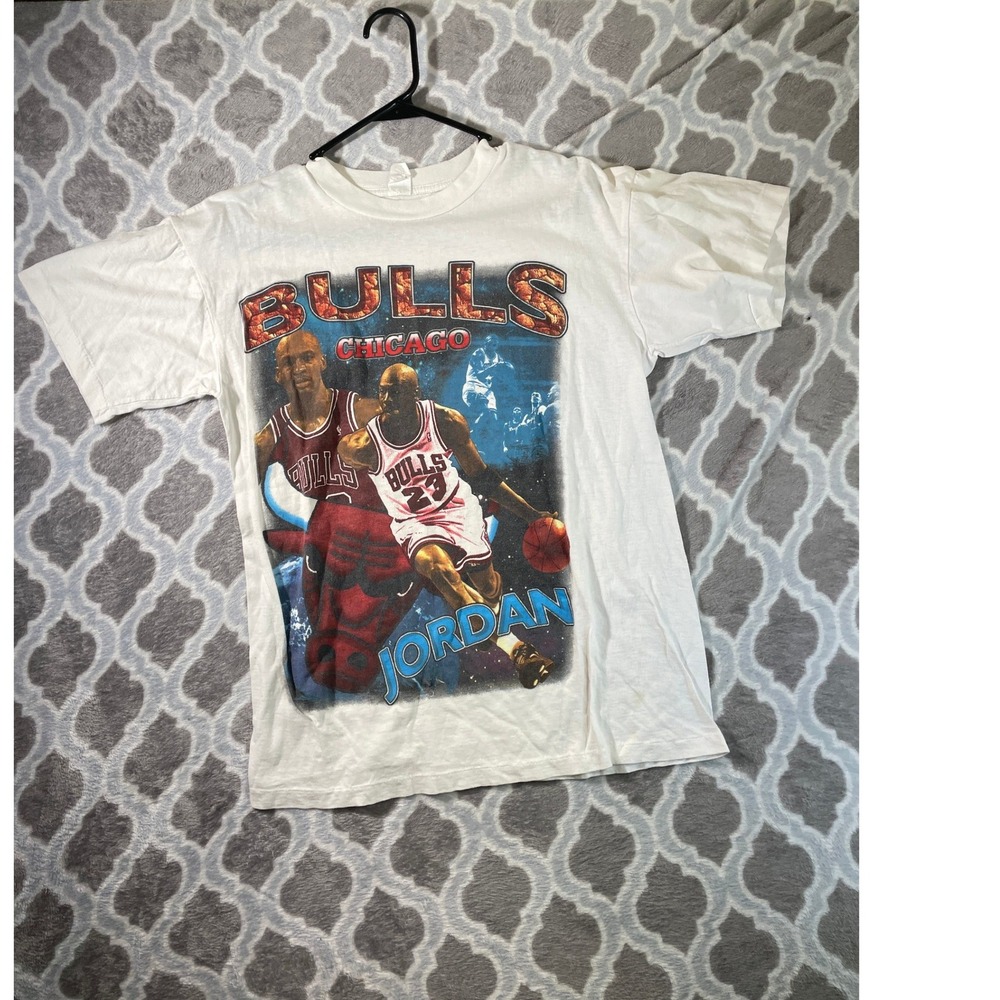 ETC Chicago Bulls T-Shirt Men Large White Michael Jordan Vintage Graphic Tee